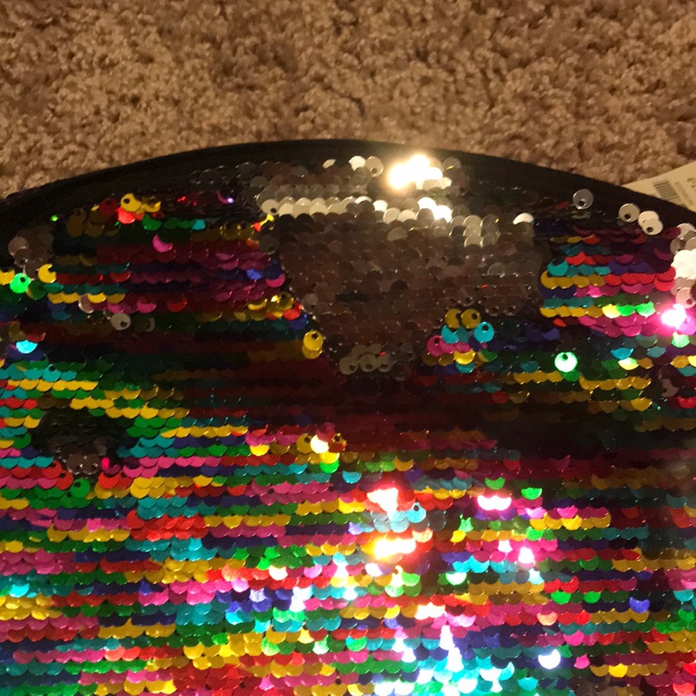 NEW Victoria’s Secret PINK Rainbow Multi Sparkle Sequin Backpack Schoolbag 3 - Picture 3 of 8